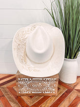 Floral Engraved Hat, Floral Engraved Cowboy Hat, Sunflower Hat, Sunflower Burned Fedora, Engraved Suede Hat, Boho Hat, Vegan Suede