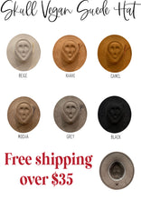 Vegan Suede Skull Crown Hat Blank, Blank Hat for Burning, Hat Pyrography, Burned Hat Blank, Rancher Hat, Fedora Hat, Wide Brim Hat, Hat for Engraving