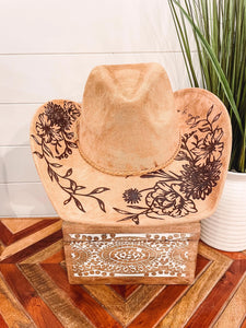 Cowboy Vegan Suede Hat Blank, Blank Hat for Burning, Hat Pyrography, Burned Hat Blank, Rancher Hat, Fedora Hat, Wide Brim Hat, Hat for Engraving