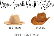 Youth Vegan Suede Hat Blank, Blank Hat for Burning, Hat Pyrography, Burned Hat Blank, Rancher Hat, Fedora Hat, Wide Brim Hat, Hat for Engraving