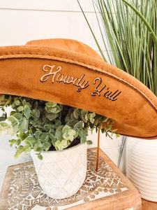 Vegan Suede Cutout Hat Blank, Blank Hat for Burning, Hat Pyrography, Burned Hat Blank, Rancher Hat, Fedora Hat, Wide Brim Hat