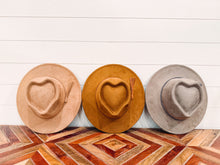 Youth Heart Crown Vegan Suede Hat Blank, Blank Hat for Burning, Hat Pyrography, Burned Hat Blank, Heart Hat, Rancher Hat, Fedora Hat, Wide Brim Hat, Hat for Engraving