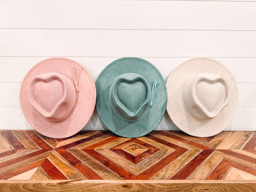 Youth Heart Crown Vegan Suede Hat Blank, Blank Hat for Burning, Hat Pyrography, Burned Hat Blank, Heart Hat, Rancher Hat, Fedora Hat, Wide Brim Hat, Hat for Engraving