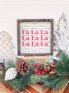 Deck the Halls Wooden Sign, Fa La La La La La La La La Sign, Christmas Sign, Christmas decor, Buffalo Plaid Sign, Holiday Sign, Holiday Decor