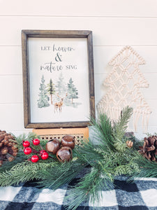 Let Heaven & Nature Sing Wooden Sign, Joy to the World Christmas Sign, Christmas decor, Vintage Santa Sign