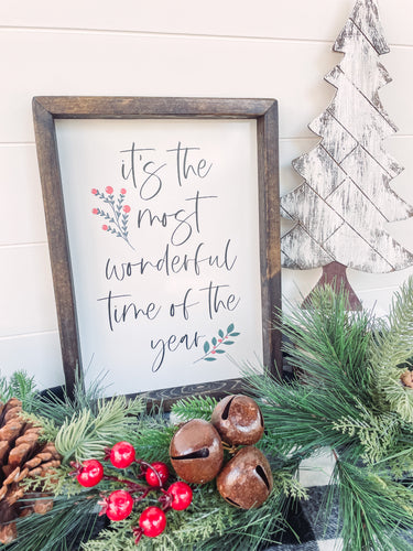 It's The Most Wonderful Time of the Year Wooden Sign, Christmas Sign, Christmas decor, Holiday Sign