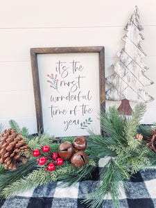 It's The Most Wonderful Time of the Year Wooden Sign, Christmas Sign, Christmas decor, Holiday Sign