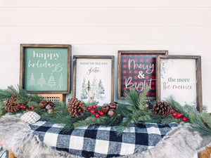 Merry Christmas Tree Wooden Sign, Christmas Sign, Christmas decor, Holiday Sign, Holiday Decor, Pine Tree Print, Evergreen Tree Print