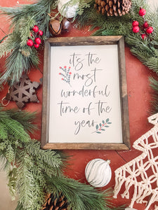 It's The Most Wonderful Time of the Year Wooden Sign, Christmas Sign, Christmas decor, Holiday Sign