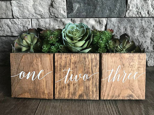 Wooden Table Numbers