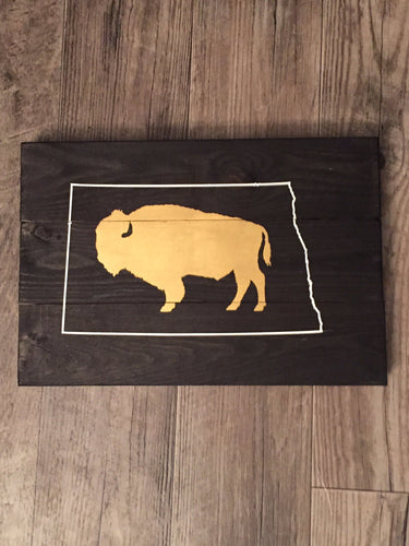 North Dakota State Bison Sign