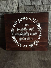Fearfully and Wonderfully Made Wooden Sign