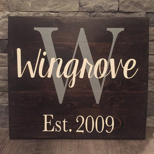 Personalized Family Name Wooden Sign