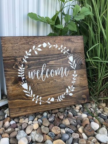 Welcome Wooden Sign