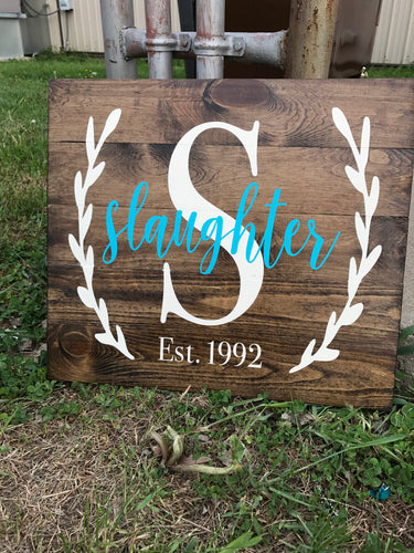 Personalized Family Name Wooden Sign