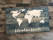 Adventure Awaits Wooden Map Sign