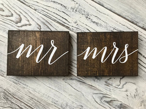 Mr. & Mrs. Wooden Table Numbers