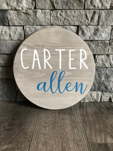 Round Baby Name Sign