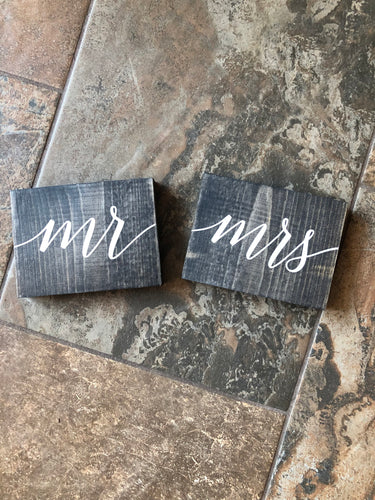 Mr. & Mrs. Wooden Table Numbers