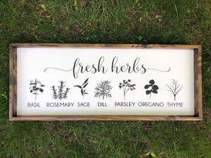 Fresh Herbs Wooden Sign