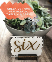 Mr. & Mrs. Wooden Table Numbers