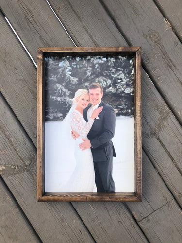 Wood Framed Photo, 5th Anniversary Gift, Photo on Wood, Wood Photo Sign, Photo Sign, Custom Photo Prints, Valentines Gift