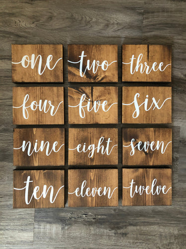 Wooden Table Numbers