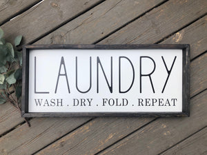 Laundry Farmhouse Wooden Sign, Laundry Room Decor,Laundry Room Sign, Housewarming Present, Rustic Chic Decor, Wooden Quote Sign