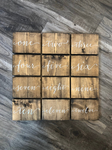 Wooden Table Numbers