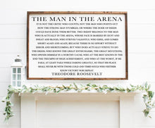 The Man In The Arena Wooden Sign, Theodore Roosevelt Quote, Inspirational Quote, Housewarming Present, Rustic Chic Decor, Wooden Quote Sign