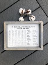 Bathroom Word Search Wooden Sign, Bathroom Decor, Rustic Farmhouse Wooden Sign, Funny Bathroom Signs, Housewarming Present