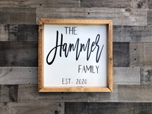 Last Name Farmhouse Wooden Sign, 5th Anniversary Gift, Family Name Wooden Sign, Housewarming Present, Quote Sign, Personalized Wedding Gift