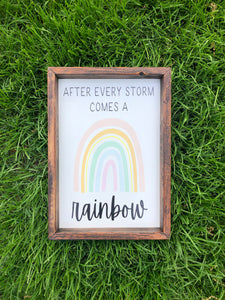 After Every Storm Comes a Rainbow, Rainbow Baby Sign, Nursery Sign, Baby Room Sign, Baptism Gift, Baby Shower Gift, Newborn Sign