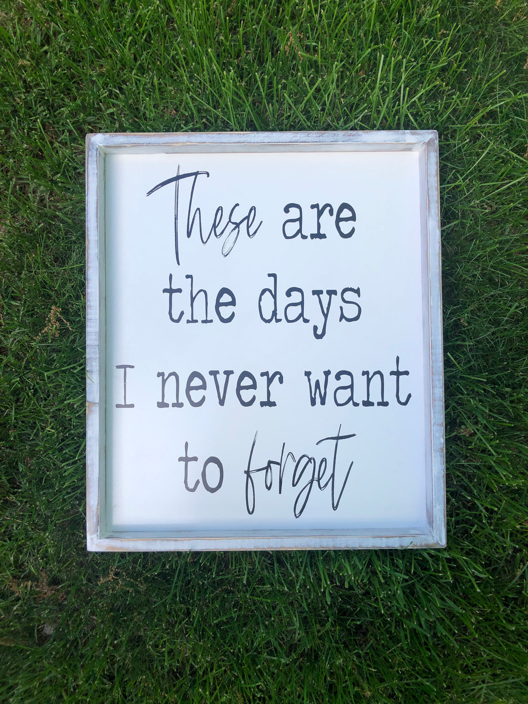 These Are The Days I Never Want To Forget Farmhouse Sign, Wooden Home Sign, Housewarming Present, Rustic Chic Decor, Wooden Quote Sign