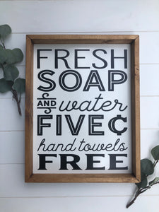 Fresh Soap Wooden Sign, Bathroom Decor, Rustic Farmhouse Wooden Sign, Bathroom Sign, Housewarming Present, Bathroom Wall Art