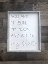 You Are My Sun, My Moon and All of My Stars Farmhouse Sign, Housewarming Present, E E Cummings Quote Sign, Nursery Sign, Bedroom Decor