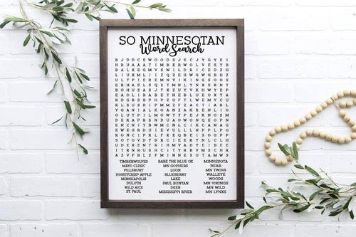 So Minnesotan Word Search Wooden Sign, Bathroom Decor, Minnesota Word Search Wooden Sign, Funny Bathroom Signs, Housewarming Present