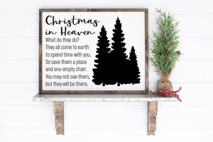 Christmas in Heaven Wooden Sign, Christmas Sign, Christmas decor, Christmas Memorial Sign, Christmas In Heaven, Holiday in Heaven