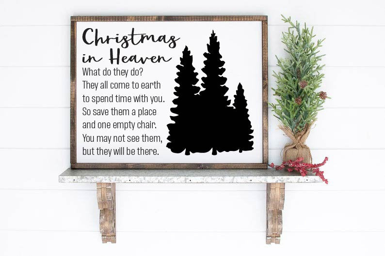 Christmas in Heaven Wooden Sign, Christmas Sign, Christmas decor, Christmas Memorial Sign, Christmas In Heaven, Holiday in Heaven