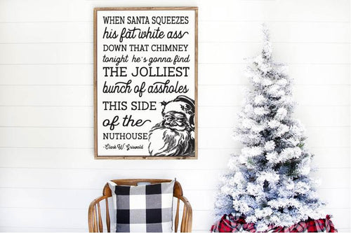 Home of the Jolliest Bunch of Assholes this Side of the Nuthouse wood framed sign, Christmas Vacation Sign, Christmas Sign, Christmas decor