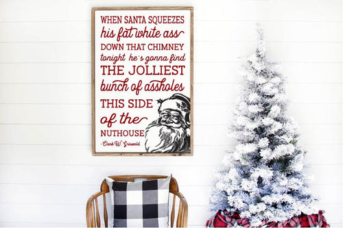 Home of the Jolliest Bunch of Assholes this Side of the Nuthouse wood framed sign, Christmas Vacation Sign, Christmas Sign, Christmas decor