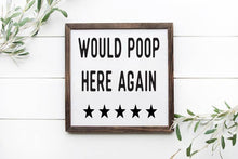 Would Poop Here Again Wooden Sign, Bathroom Decor, Funny Bathroom Signs, Bathroom Wooden Sign, Custom Bathroom Sign, Wood Quote Sign