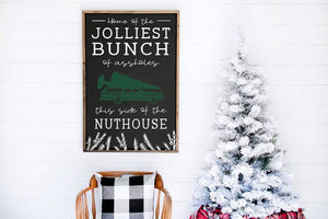 Home of the Jolliest Bunch of Assholes this Side of the Nuthouse wood framed sign, Christmas Vacation Sign, Christmas Sign, Christmas decor