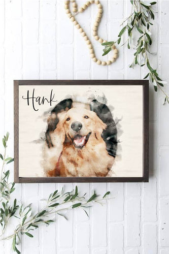 Custom Watercolor Portrait Sign, Wedding Portrait Sign, Watercolor Portrait, Pet Watercolor Portrait, Pet Portrait, Wedding Photo Print